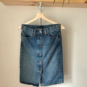 J. Crew High Waisted Button Up Denim Skirt